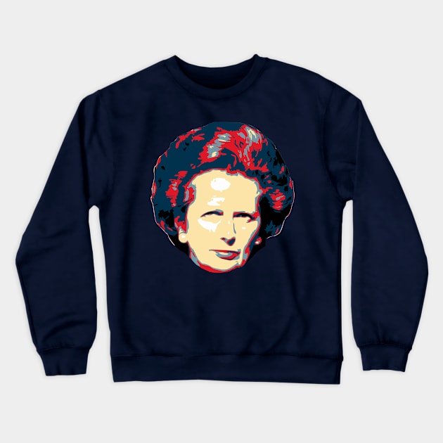 Margaret Thatcher Pop Art Crewneck Sweatshirt by Nerd_art